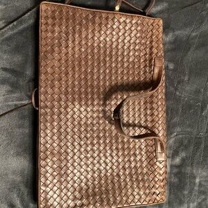 Bottega Veneta Brown Woven Leather Satchel